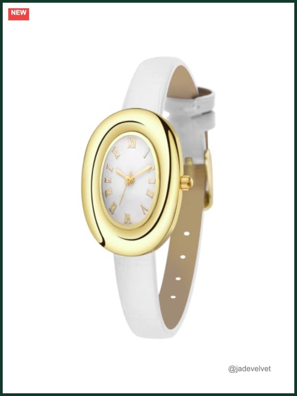 Women Oval Dial Quartz Dress Watch Leather Strap Elegant Vintage Style
